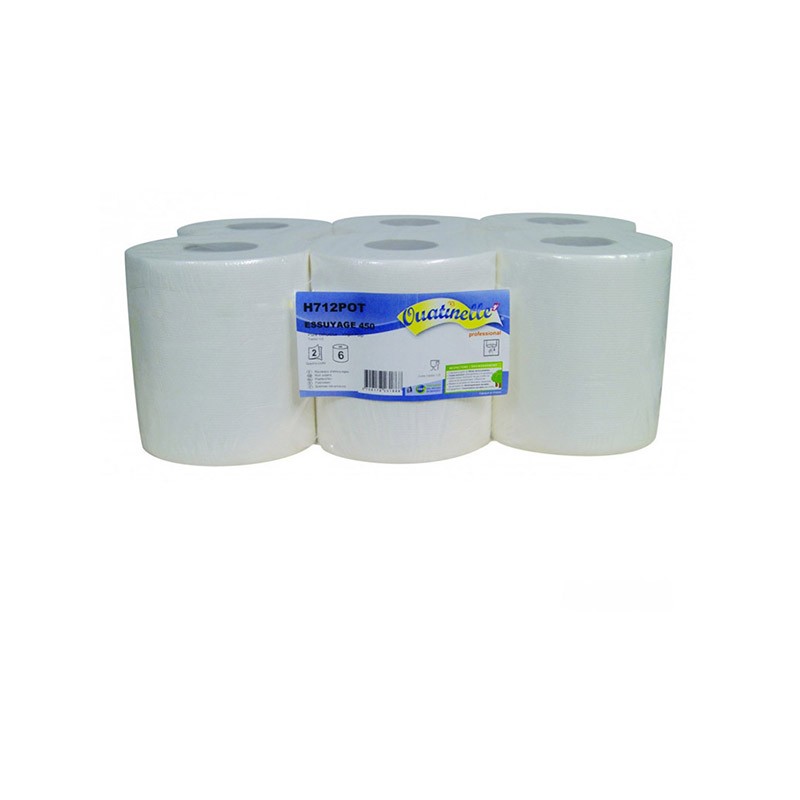 Essuie-mains devidage central 18,5x22cm 450 fts Ecolabel Essuie-mains devidage central 18,5x22cm 450 fts Ecolabel
